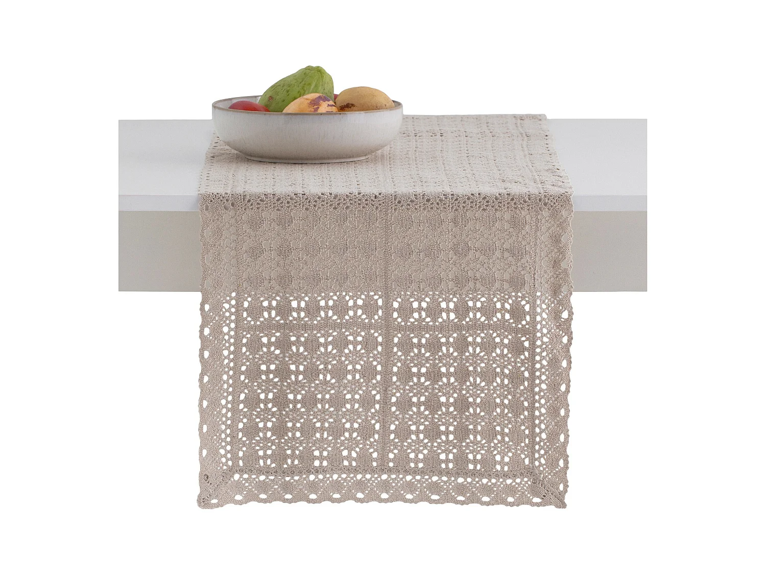 Tischläufer Folkelips mittleres Beige 40 x 180