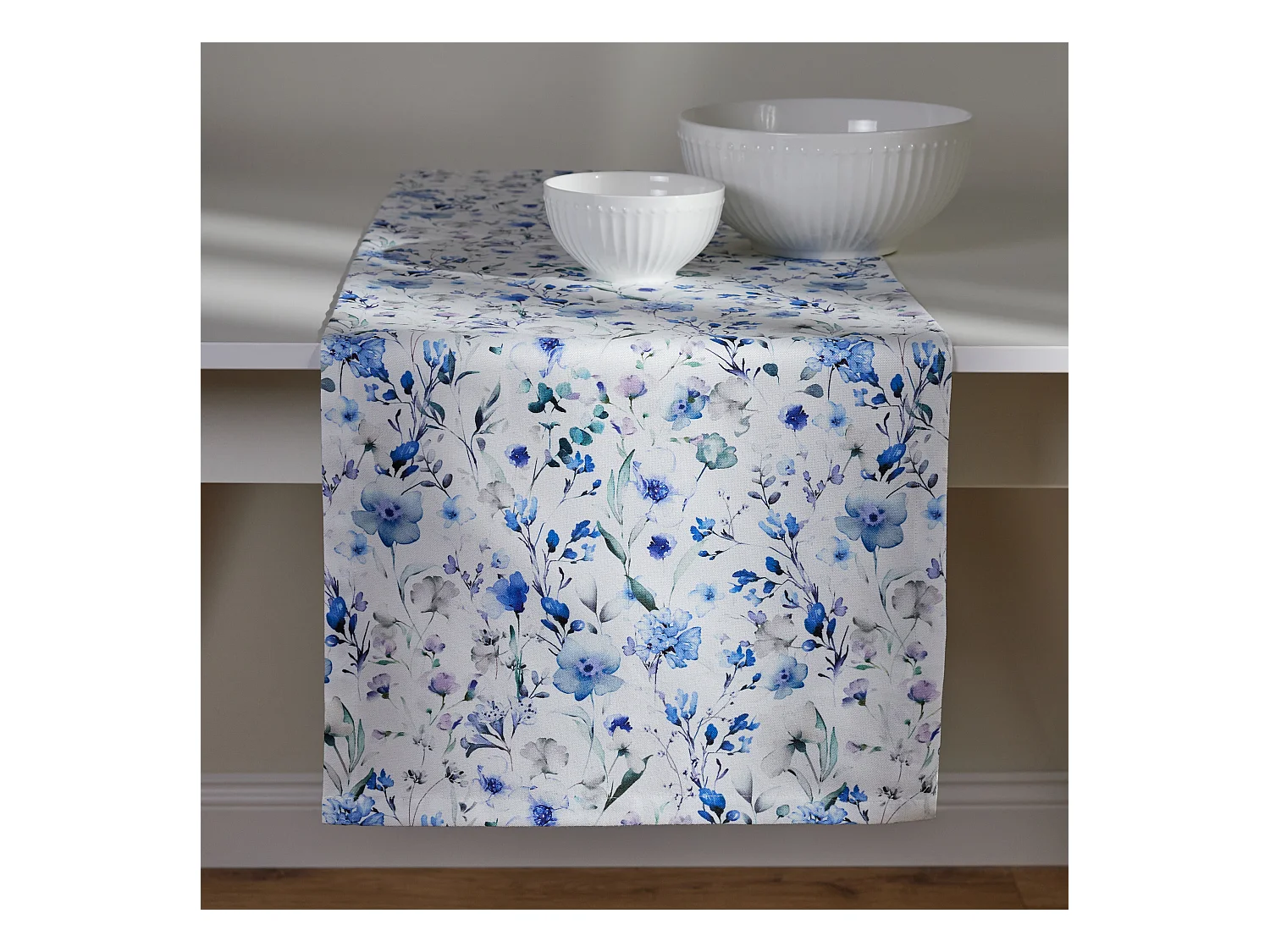 Tischläufer Louisano Mittelblau 40 x 180