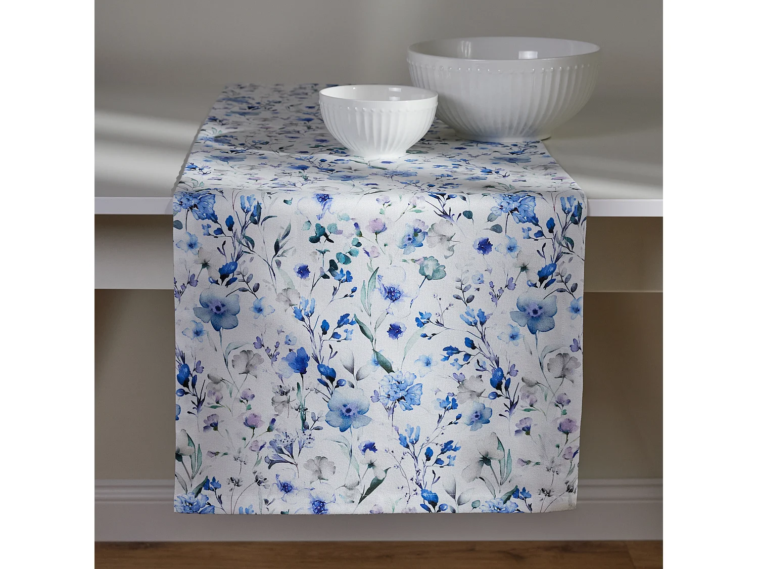 Tischläufer Louisano Mittelblau 40 x 180