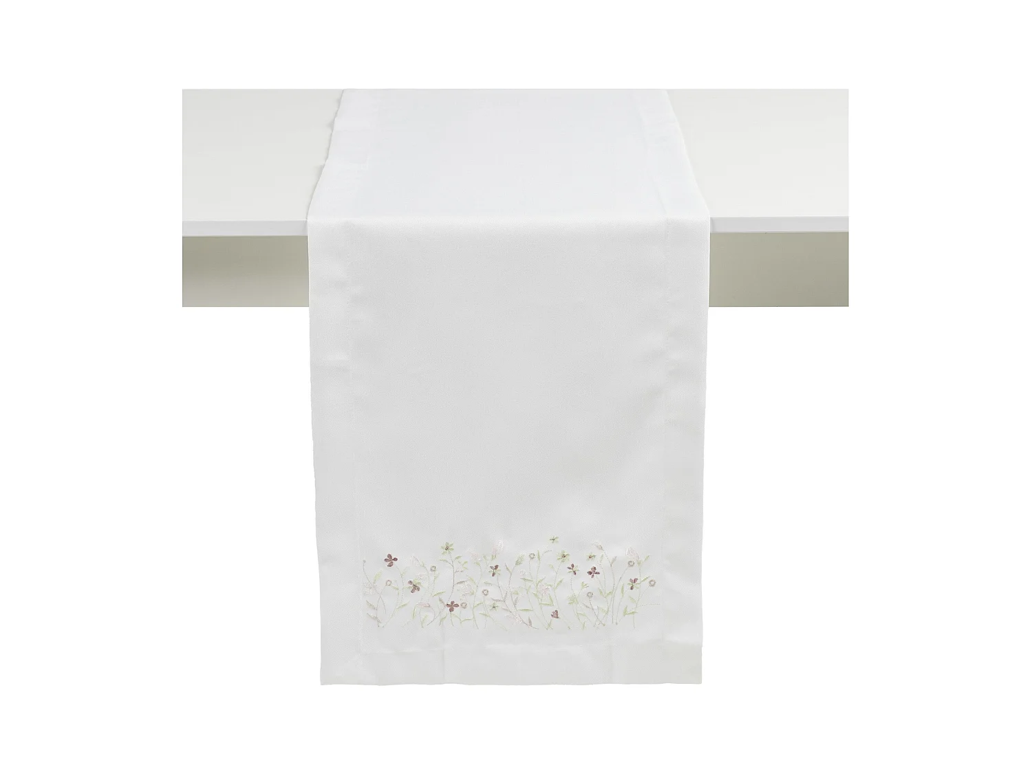Chemin de table Pineli Blanc Polyester 40x180