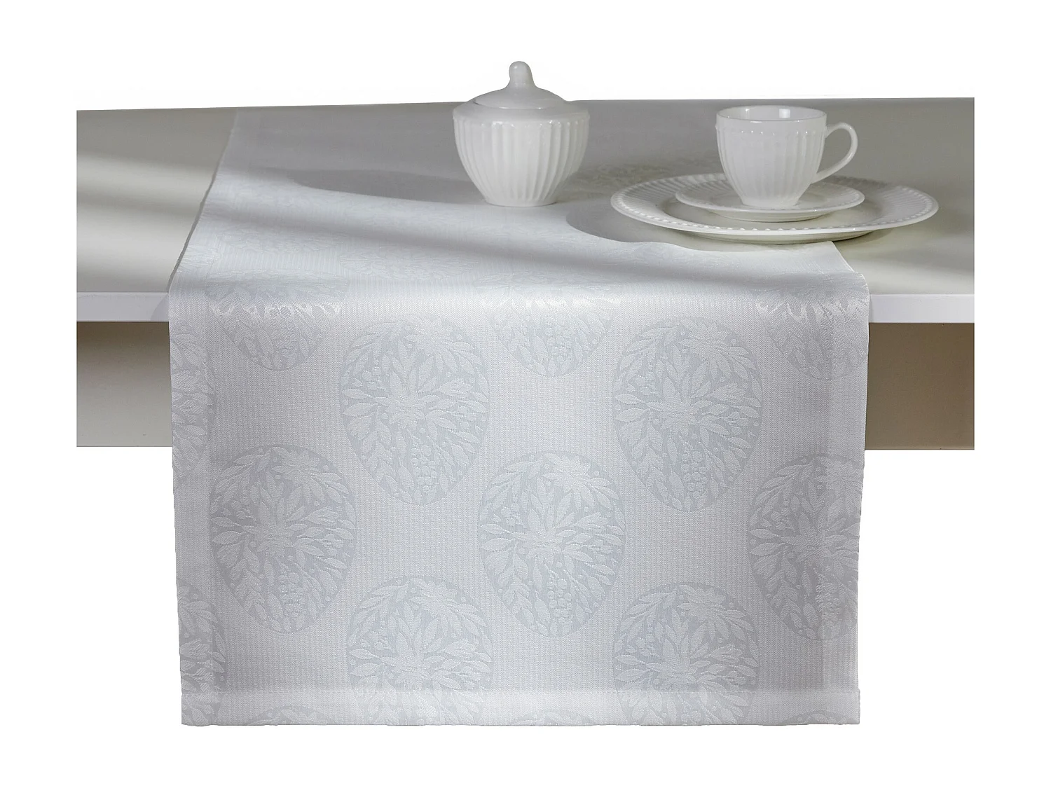 Chemin de table Lumic Blanc Polyester 40 x 180