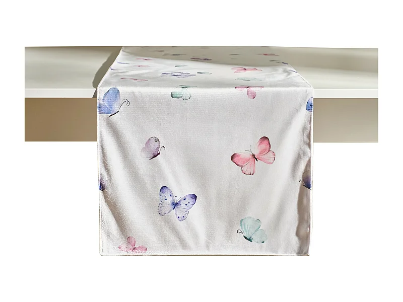 Chemin de table Adalis blanc moyen 40 x 180