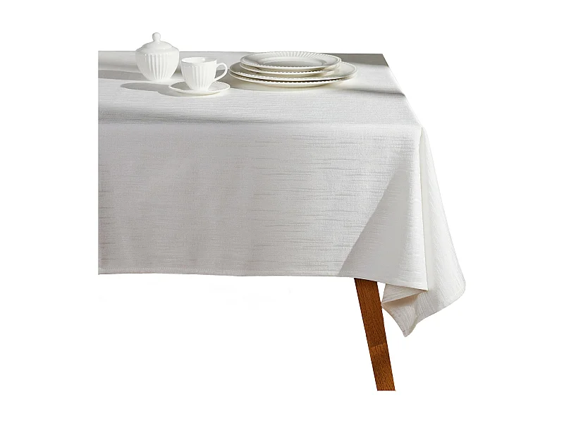Jacquard-Tischdecke Scilio, 140x200 cm, Weiß