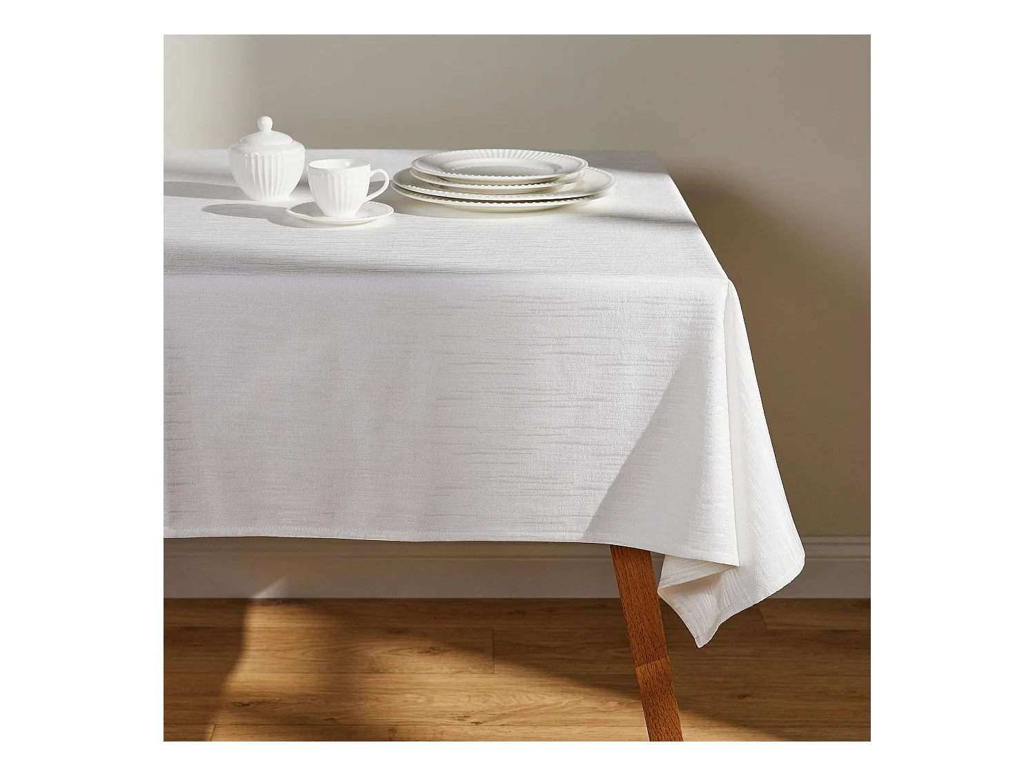 Jacquard-Tischdecke Scilio, 140x200 cm, Weiß