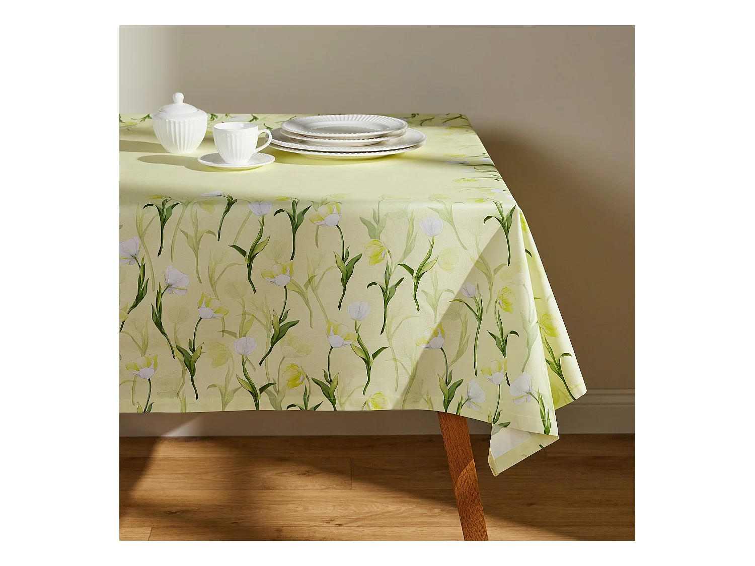 Tischdecke Tendi, 100% Baumwolle, Hellgrün, 150x220 cm