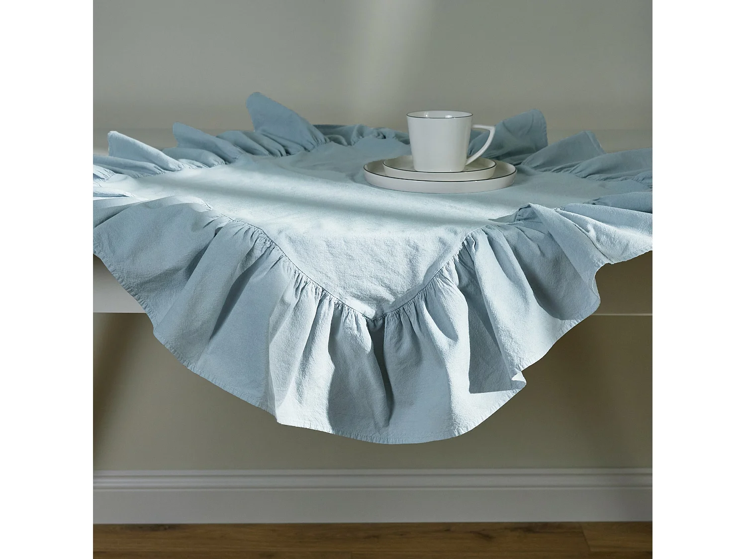 Serviette Unicolore Falbines Bleu Clair 80 x 80