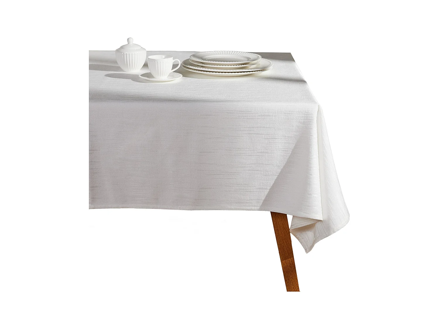 Elegante Jacquard-Tischdecke Scilio, Weiß