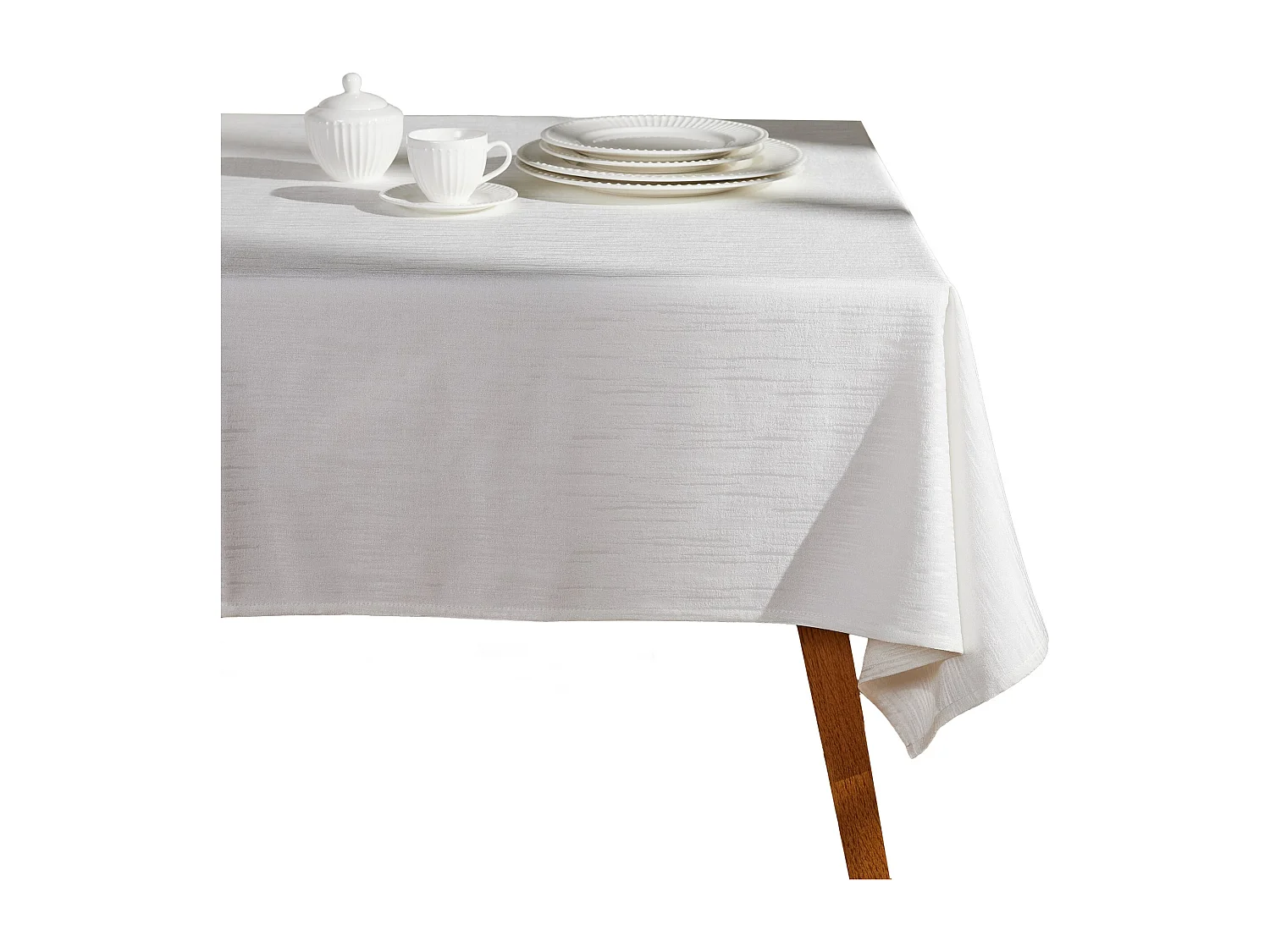 Elegante Jacquard-Tischdecke Scilio, Weiß