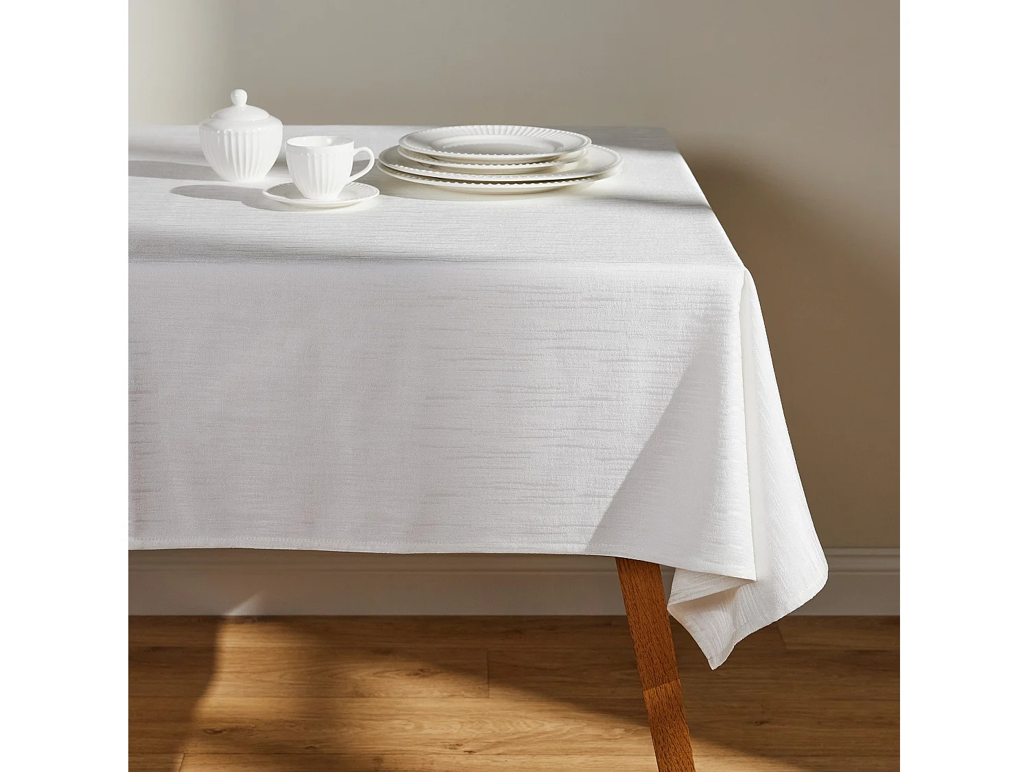 Elegante Jacquard-Tischdecke Scilio, Weiß