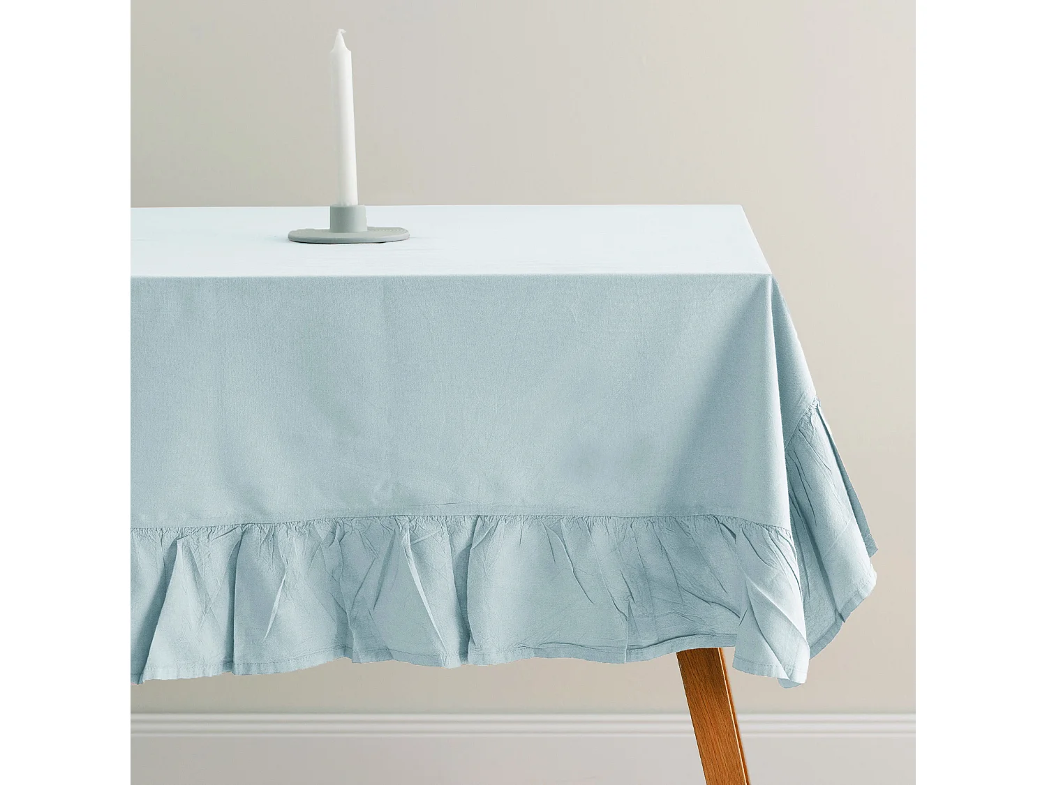 Nappe Unicolore Falbines Bleu Clair 150x220