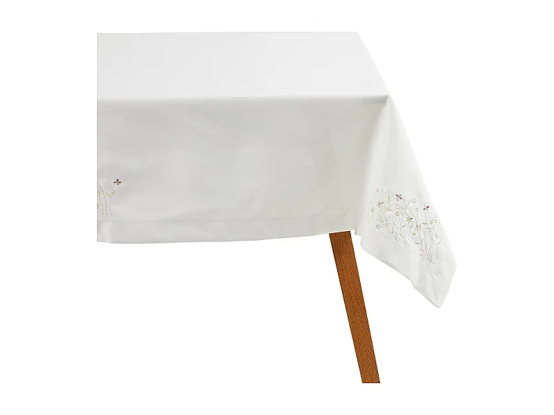 Nappe Brodée Pineli Blanc Moyen 150 x 220