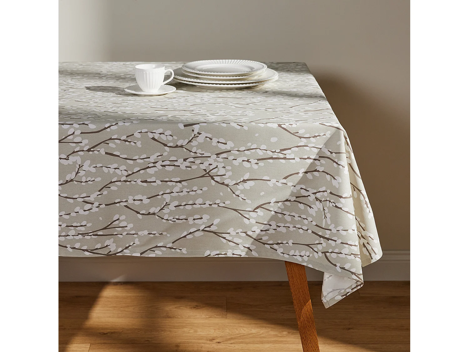 Tischdecke Veriba mittleres Beige 150 x 220 cm