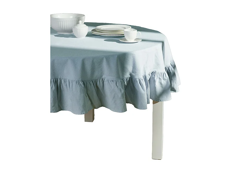 Nappe Unicolore Falbines Bleu Clair 160