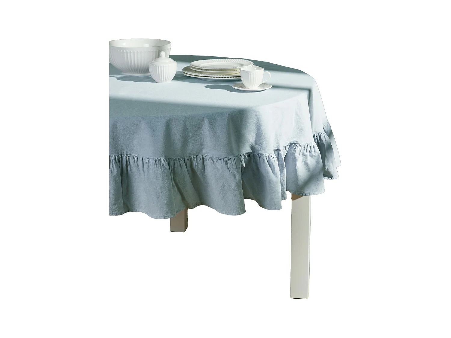Nappe Unicolore Falbines Bleu Clair 160