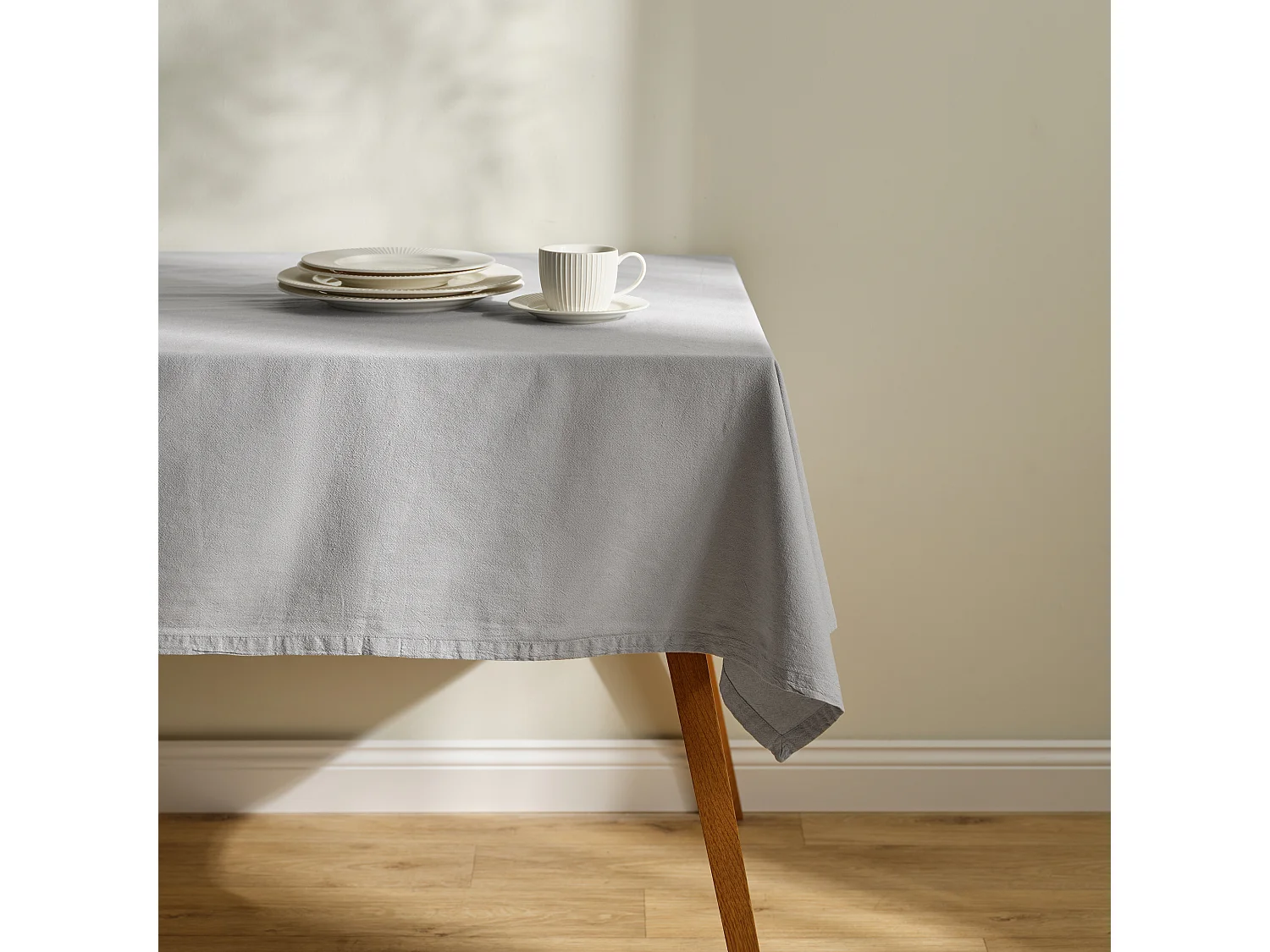 Nappe En Coton Campos Bleu Clair 150 x 220