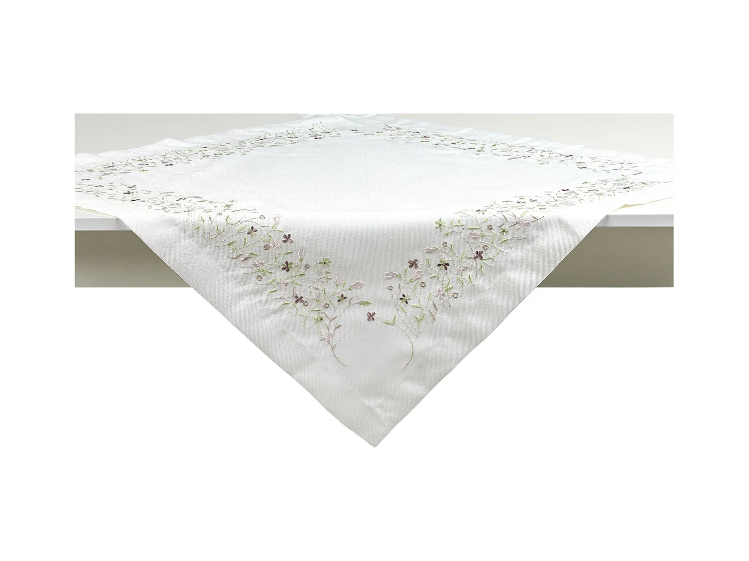 Elegante Tischdecke Pineli 80x80 cm - Weiß Polyester