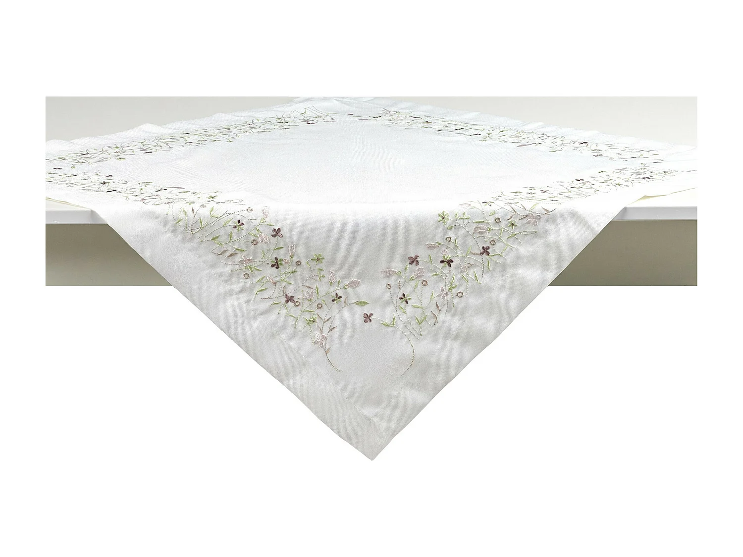 Serviette Brodée Pineli Blanc Brillant 80 x 80