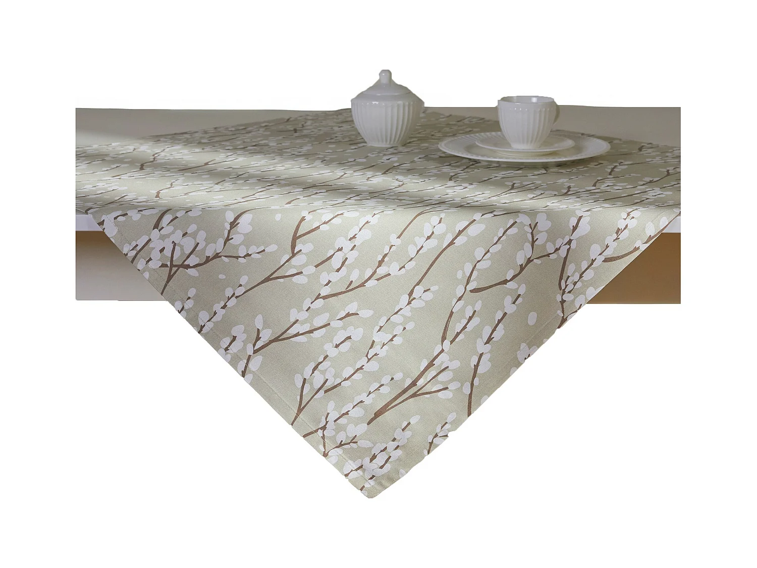 Serviette Imprimée Veriba beige moyen 80 x 80