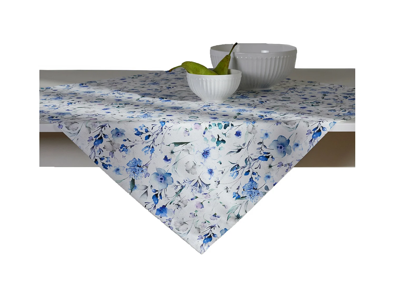 Serviette Imprimée Louisano Bleu Moyen 80x80
