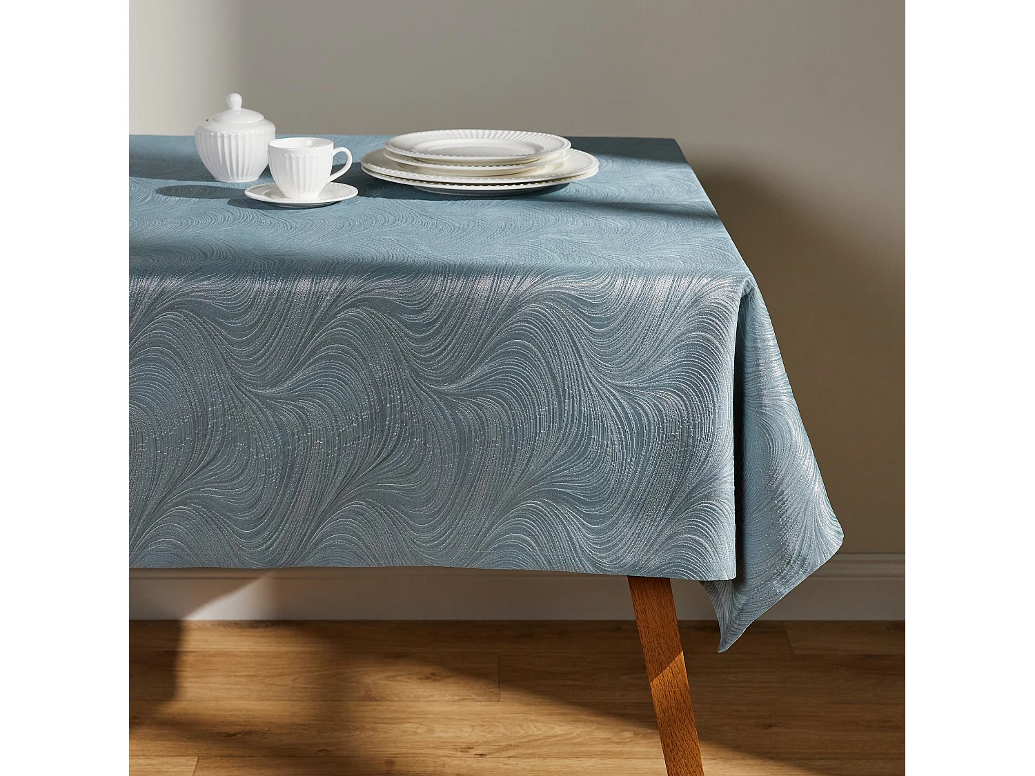 Nappe Floah Bleu Moyen 130 x 180
