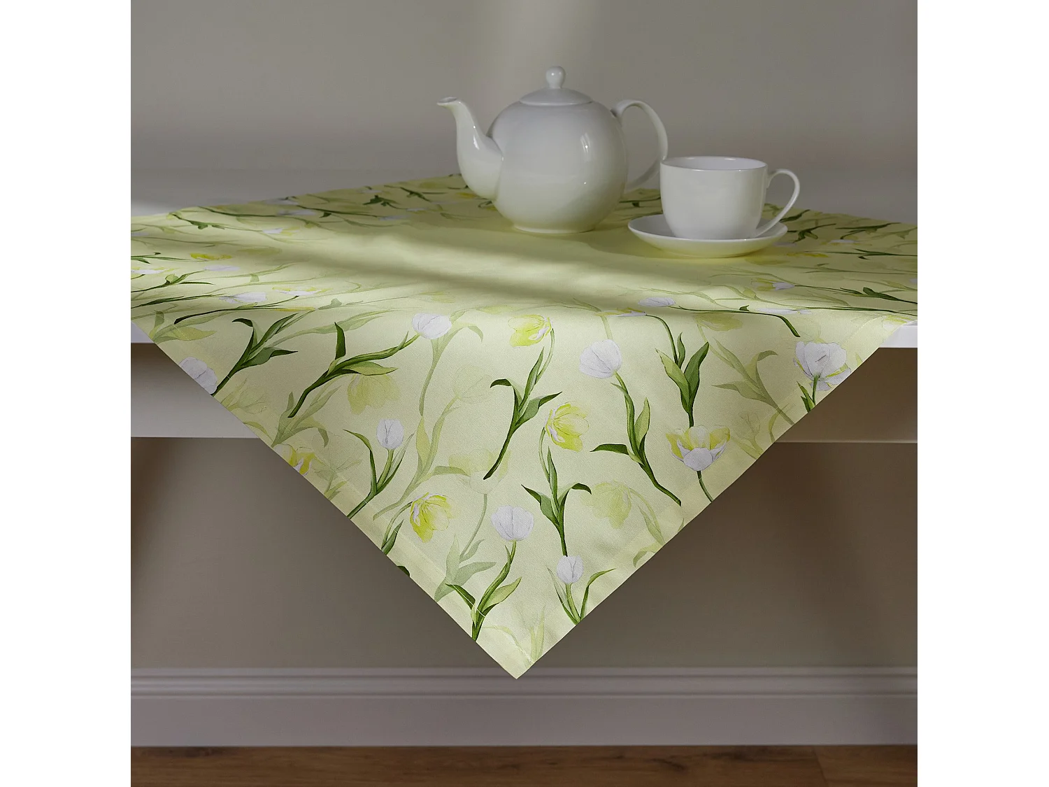 Tischdecke Tendi, 100% Baumwolle, Hellgrün, Stilvoll