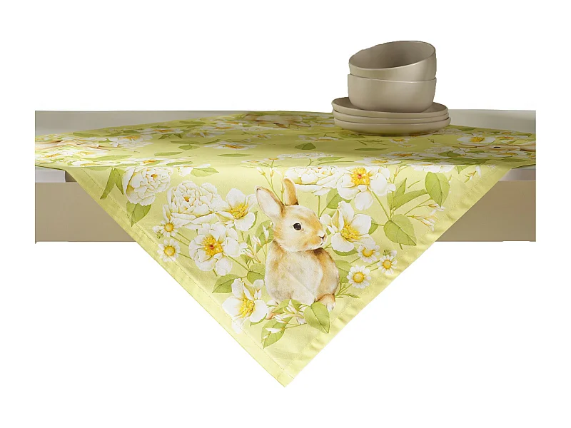 Tischdecke Fenillabunny blassgelb 80 x 80