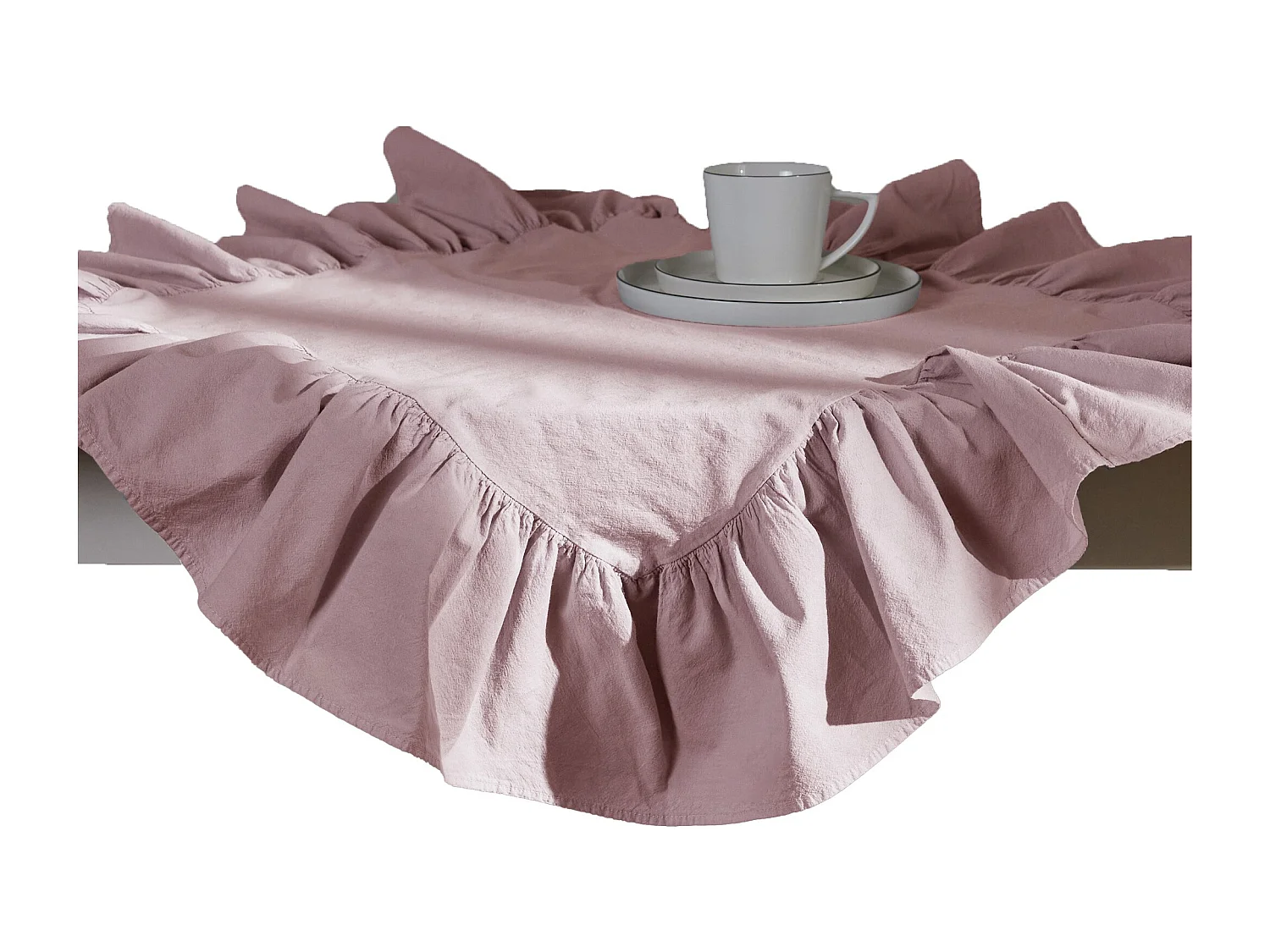 Feste Kleine Tischdecke Falbines Blassrosa 80x80