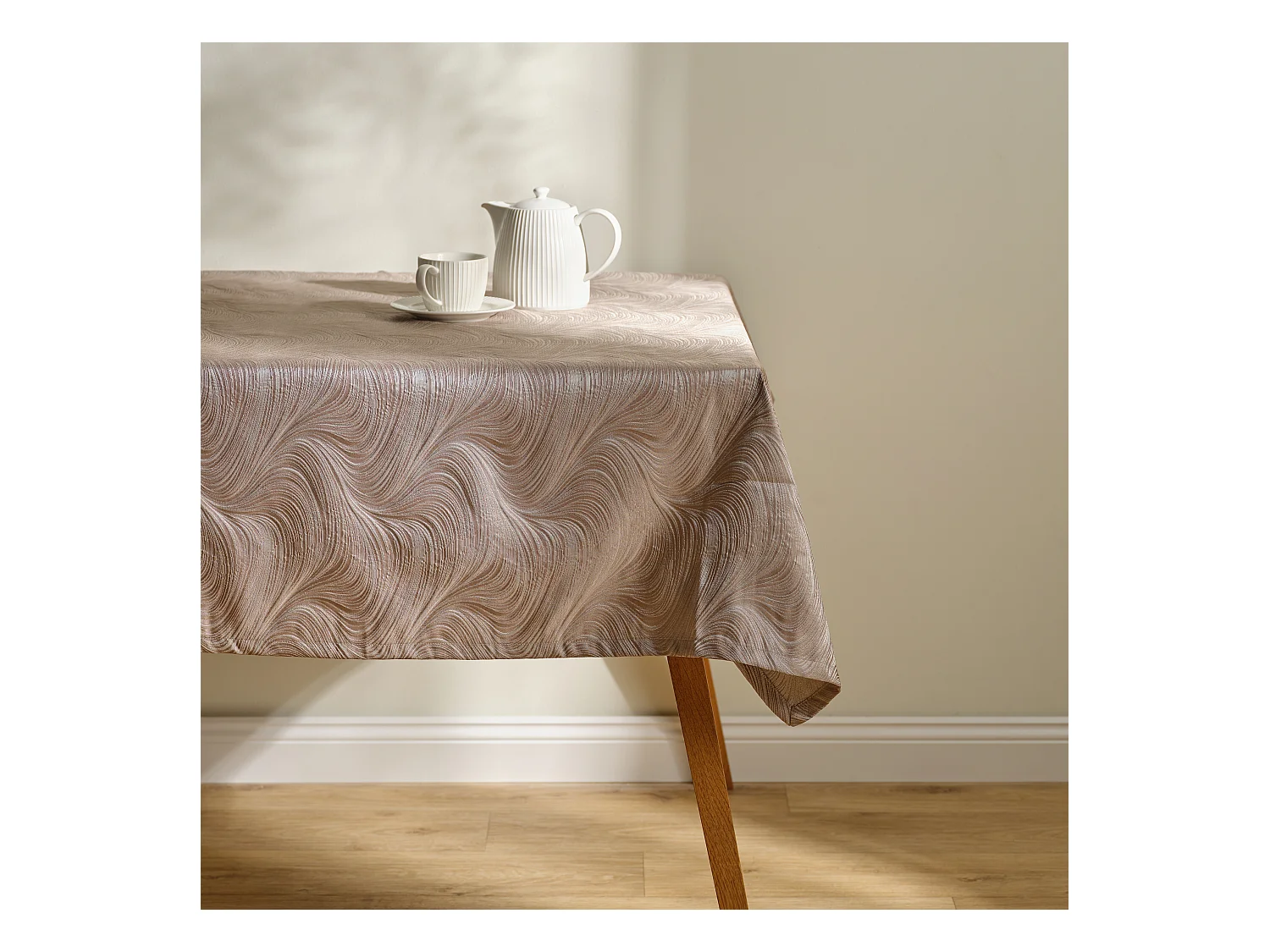 Tischdecke Floah mittleres Beige 130 x 180