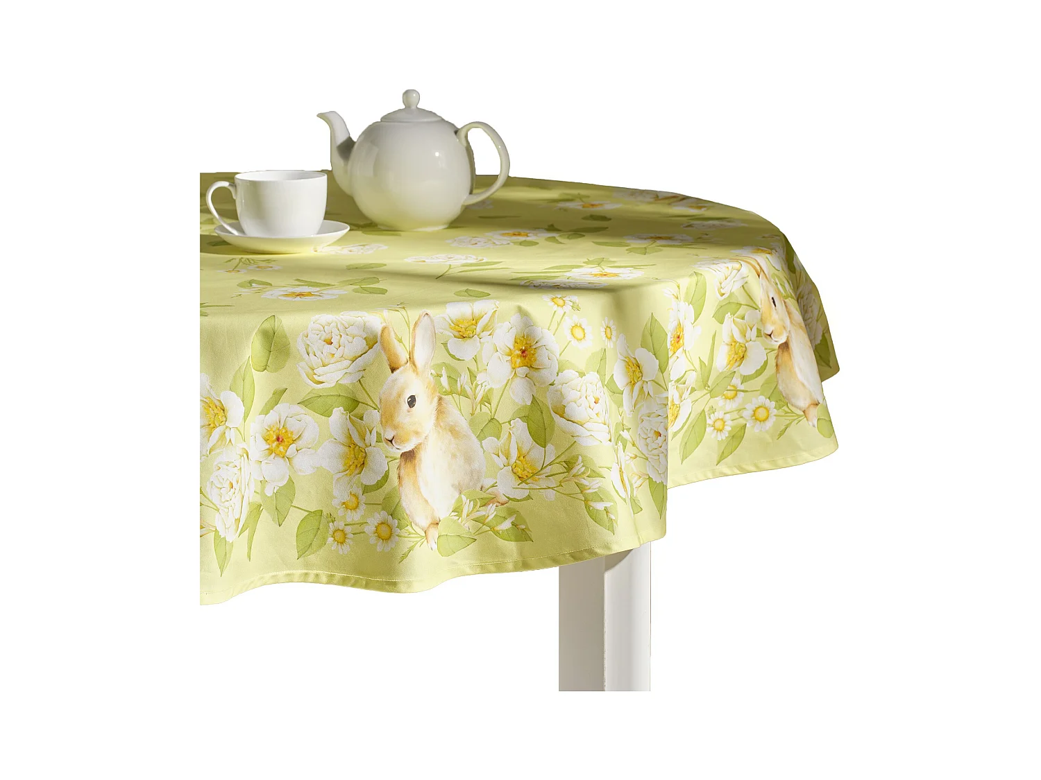 Nappe Imprimée Fenillabunny Jaune Pâle 160
