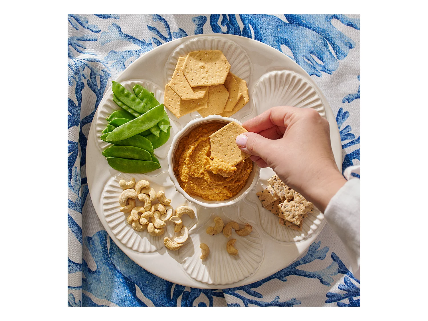 Servierteller Stellamarina Helles Weiß 7 x 32.8 x 32.8