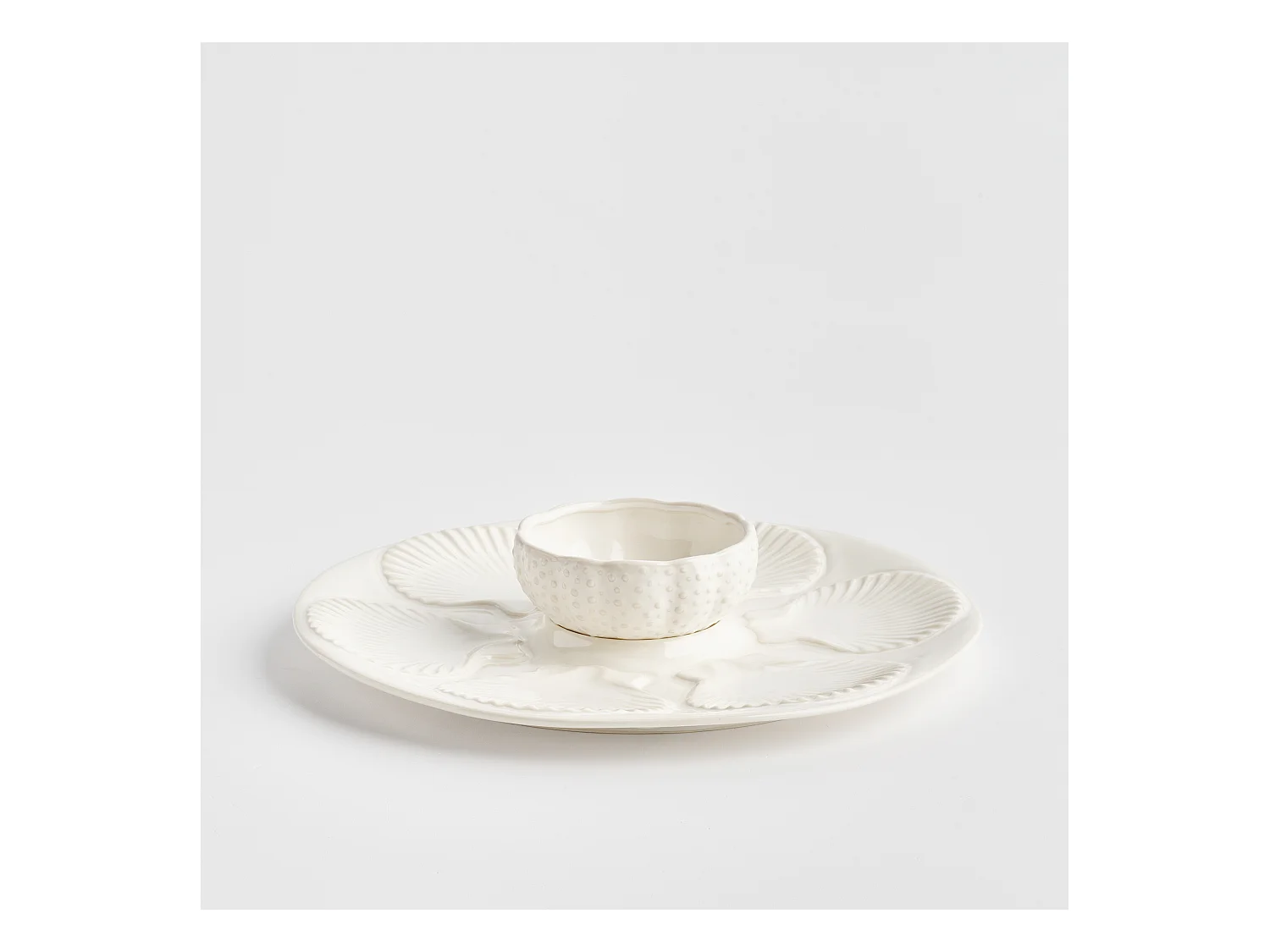 Servierteller Stellamarina Helles Weiß 7 x 32.8 x 32.8