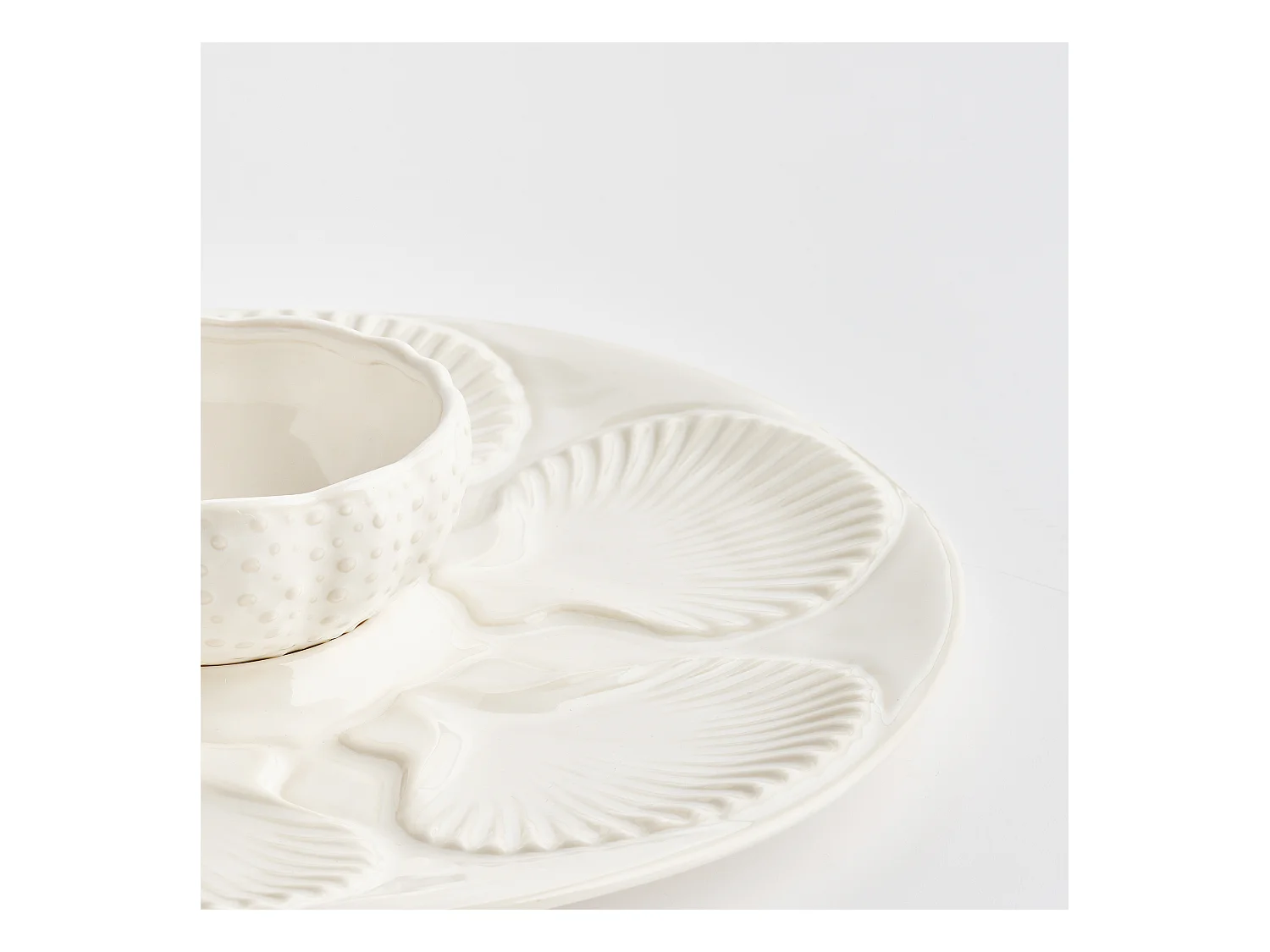 Servierteller Stellamarina Helles Weiß 7 x 32.8 x 32.8