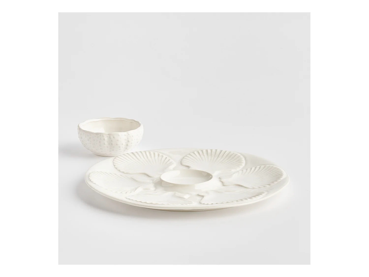 Servierteller Stellamarina Helles Weiß 7 x 32.8 x 32.8