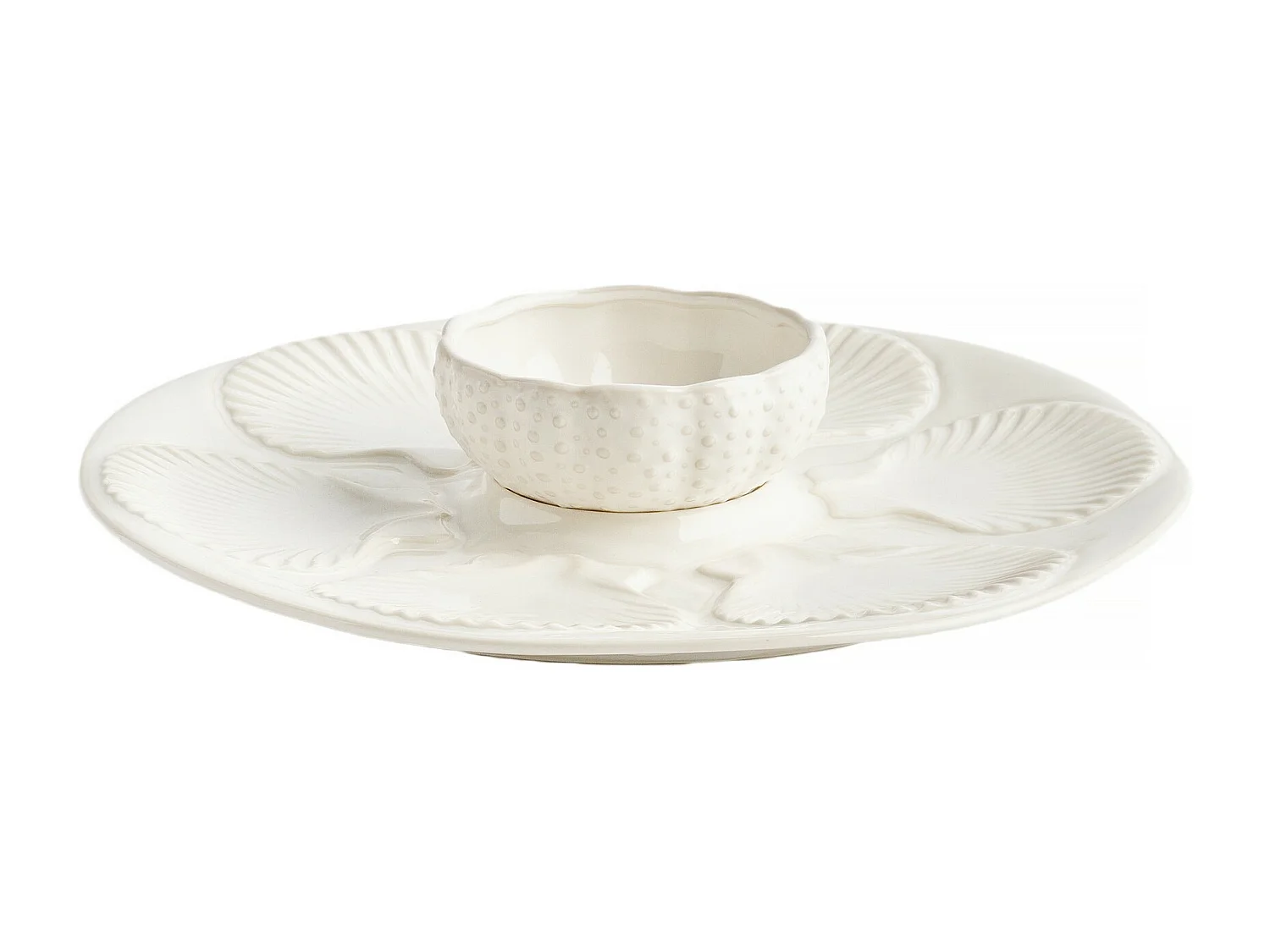 Servierteller Stellamarina Helles Weiß 7 x 32.8 x 32.8