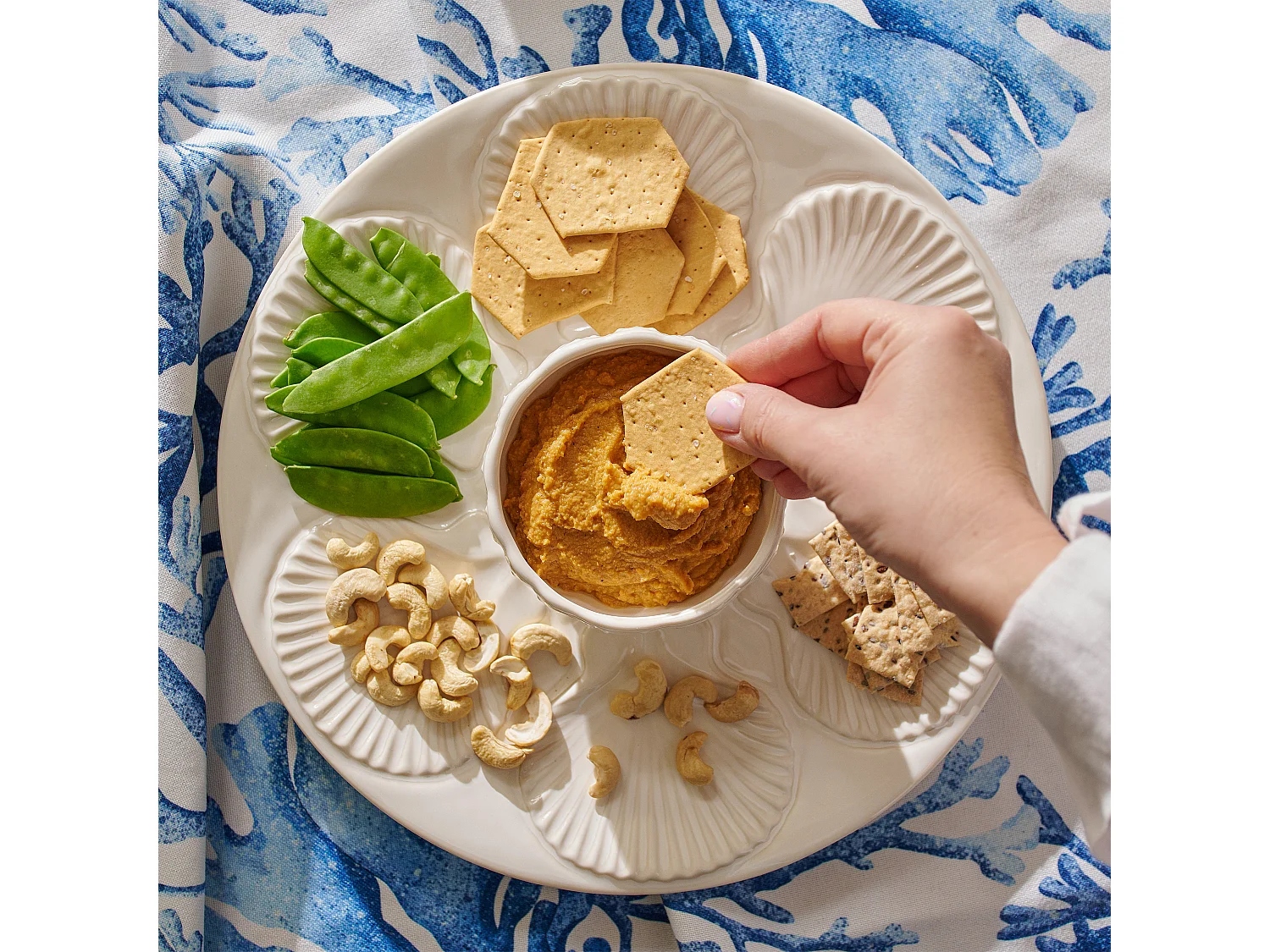 Servierteller Stellamarina Helles Weiß 7 x 32.8 x 32.8