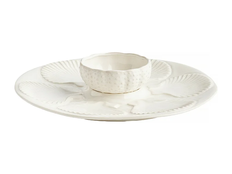 Servierteller Stellamarina Helles Weiß 7 x 32.8 x 32.8