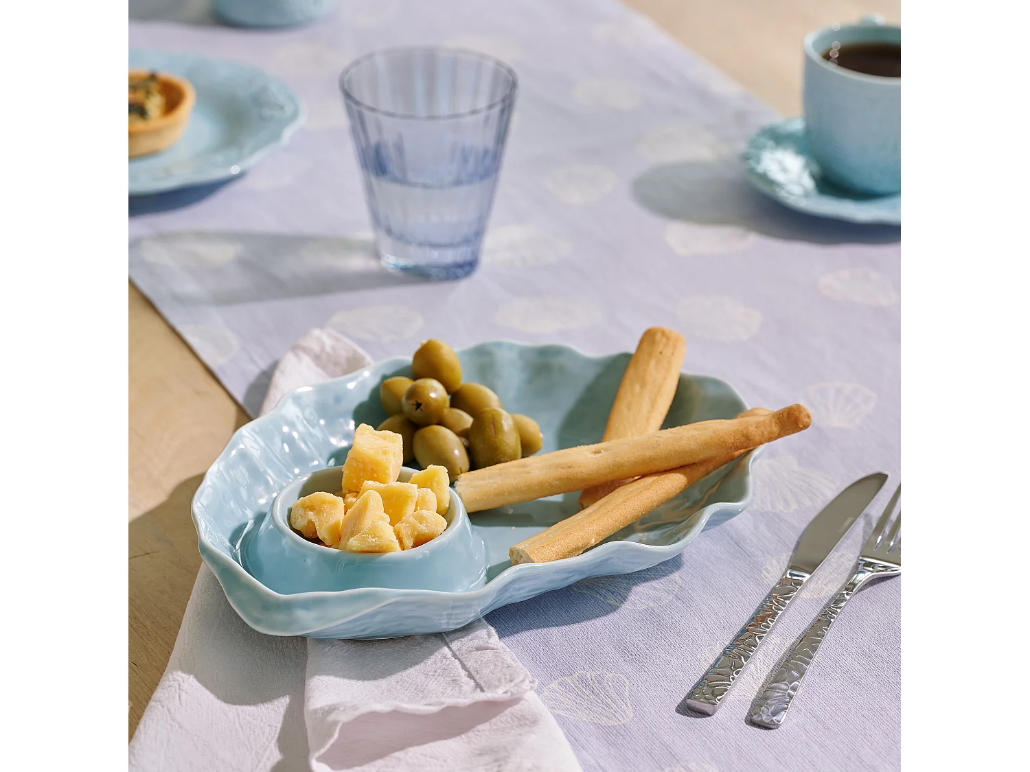 Plateau Flush bleu clair 31.5 x 21.2 x 4.2