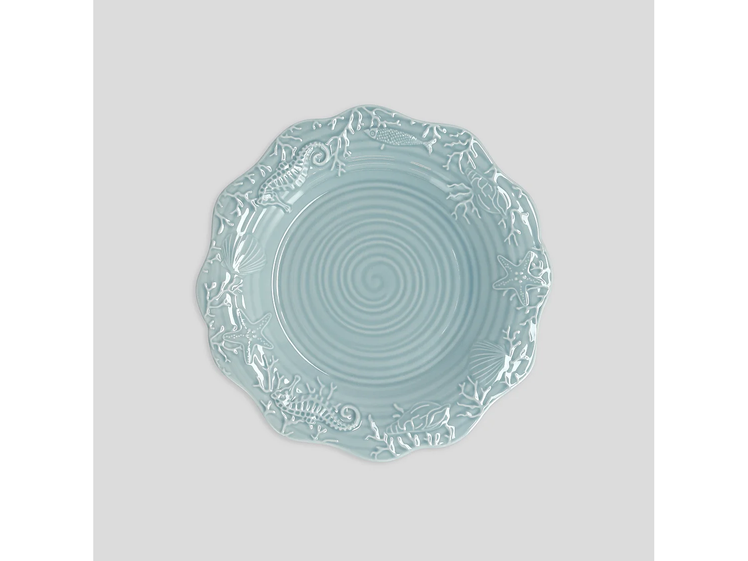 Assiette Plate Aquarelle Bleu Clair 26.3 cm