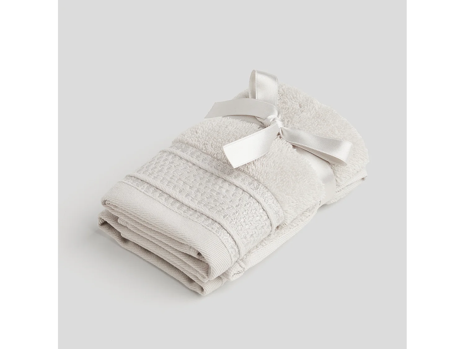 Ensemble de serviettes en coton égyptien Destellito gris moyen 30 x 30