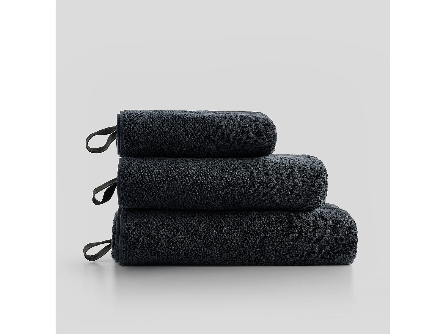Serviette De Bain Strippo Noir Moyen 70 x 130