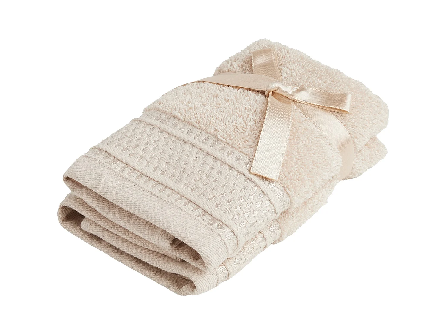 Ensemble de serviettes en coton égyptien Destellito beige clair 30 x 30