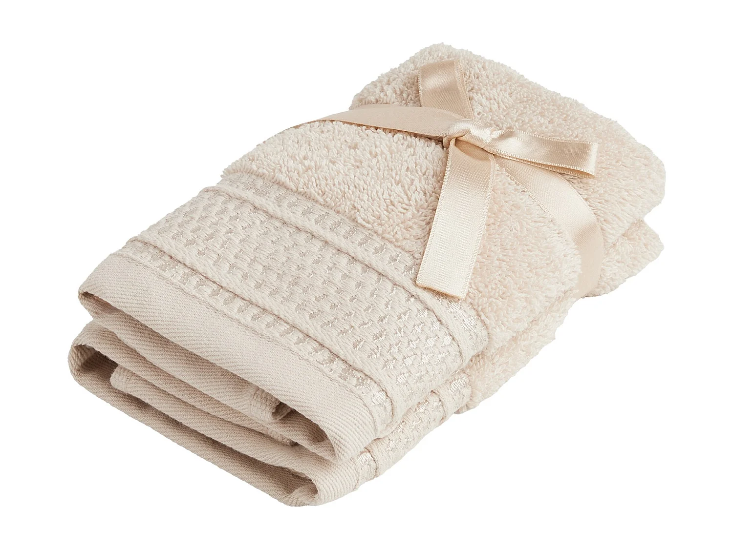 Ensemble de serviettes en coton égyptien Destellito beige clair 30 x 30