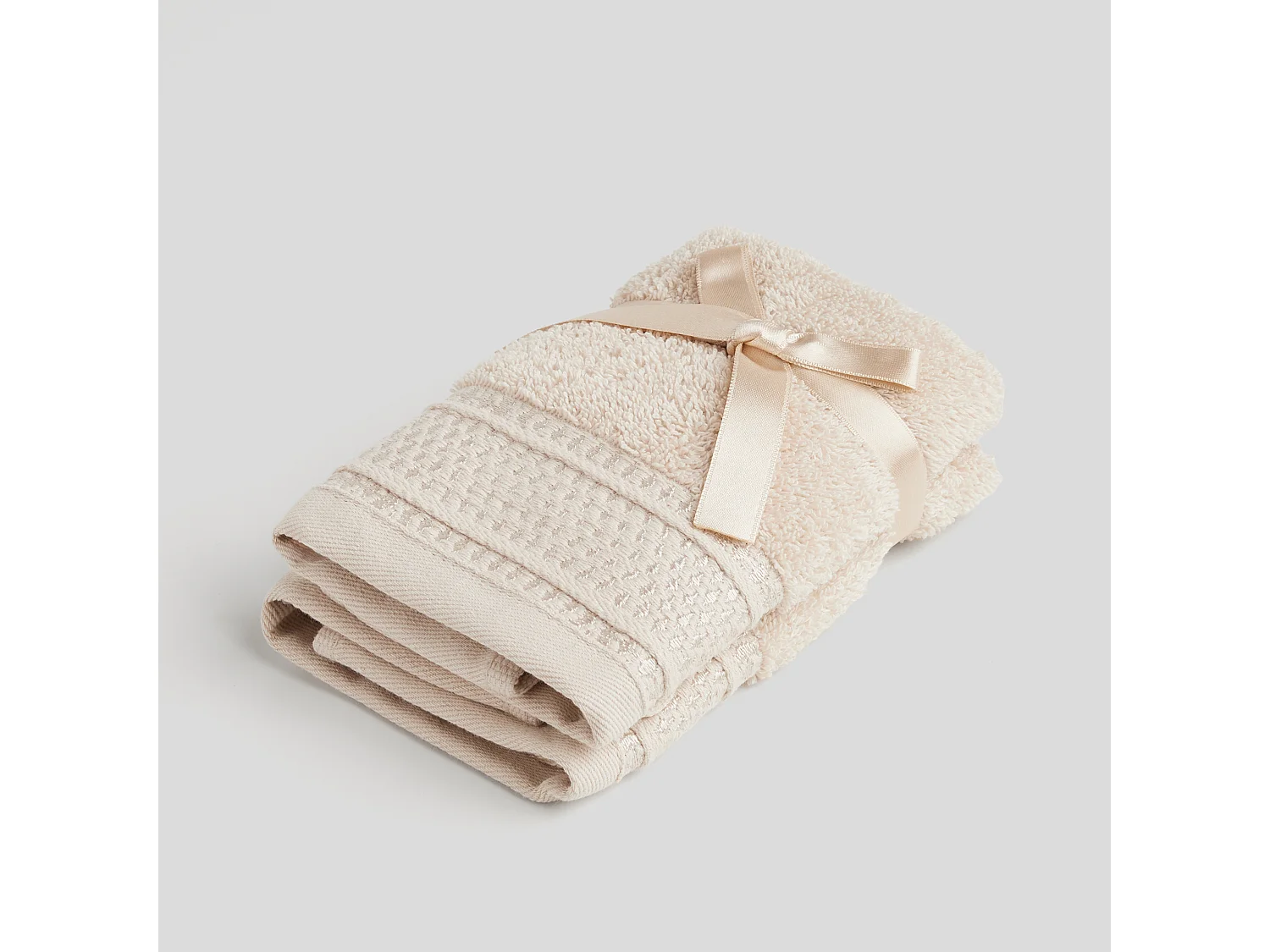 Ensemble de serviettes en coton égyptien Destellito beige clair 30 x 30