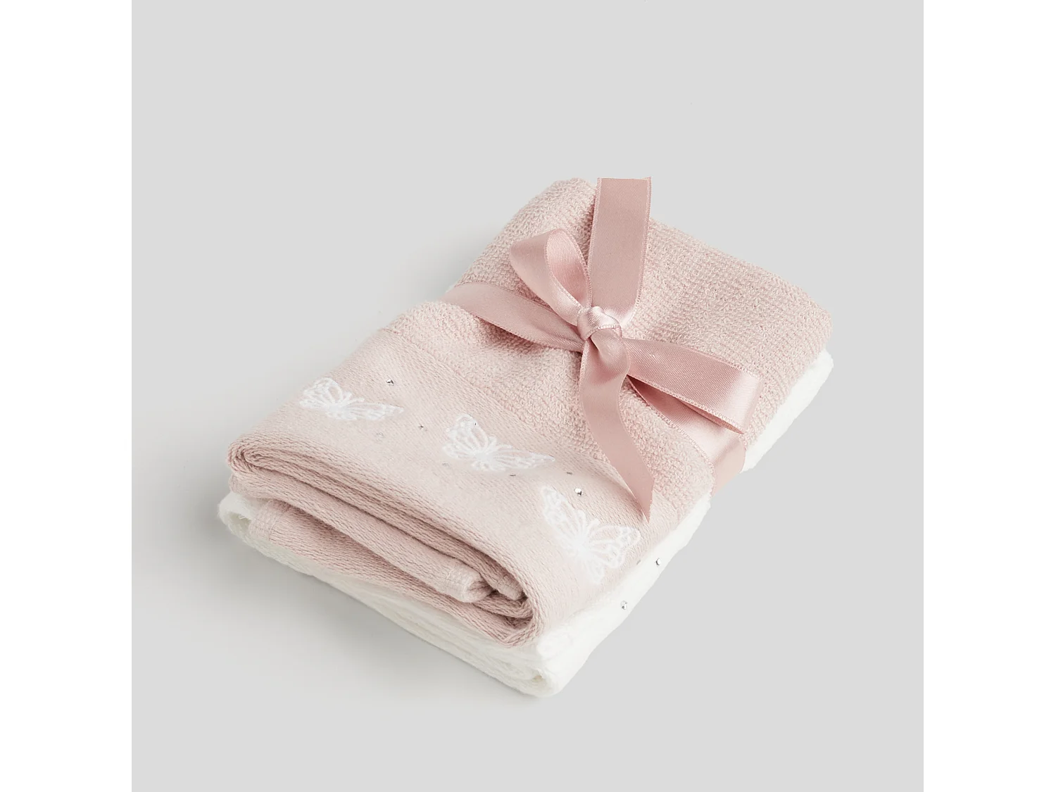 Papillo Badetuch-Set Rosa, 2er-Set, 450g/m² Baumwolle