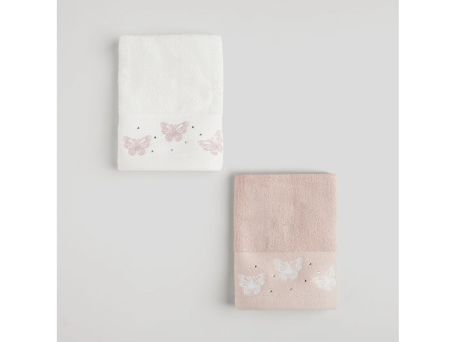 Papillo Badetuch-Set Rosa, 2er-Set, 450g/m² Baumwolle