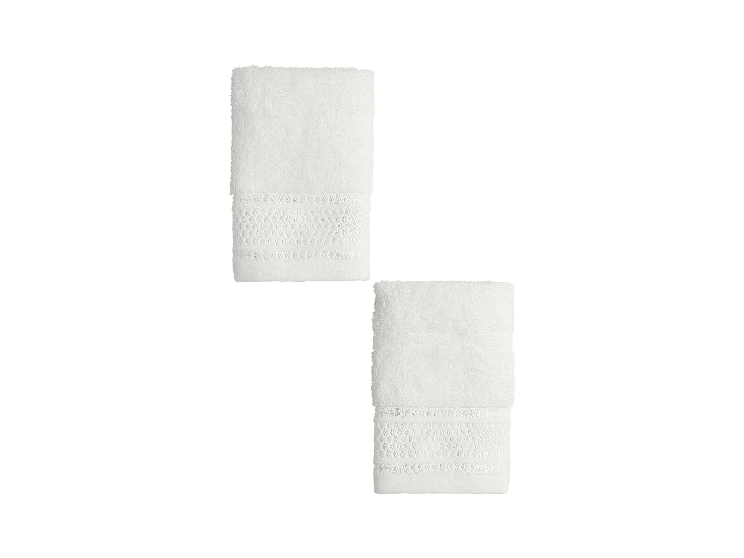 Ensemble de serviettes en coton égyptien Destellito blanc moyen 30 x 30cm