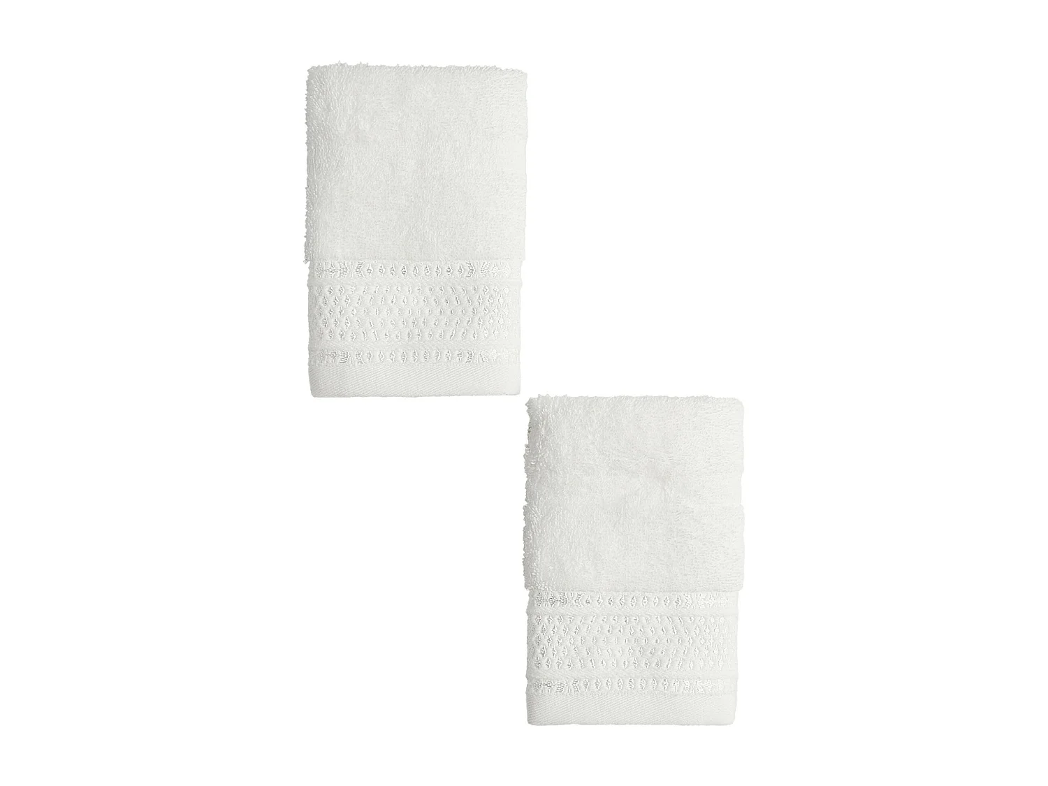 Ensemble de serviettes en coton égyptien Destellito blanc moyen 30 x 30cm