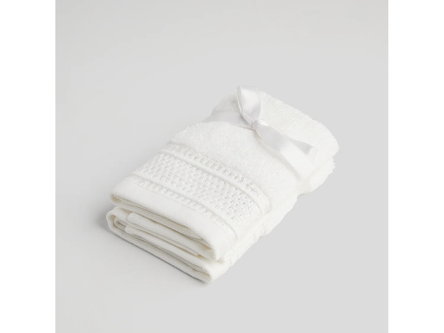 Ensemble de serviettes en coton égyptien Destellito blanc moyen 30 x 30cm