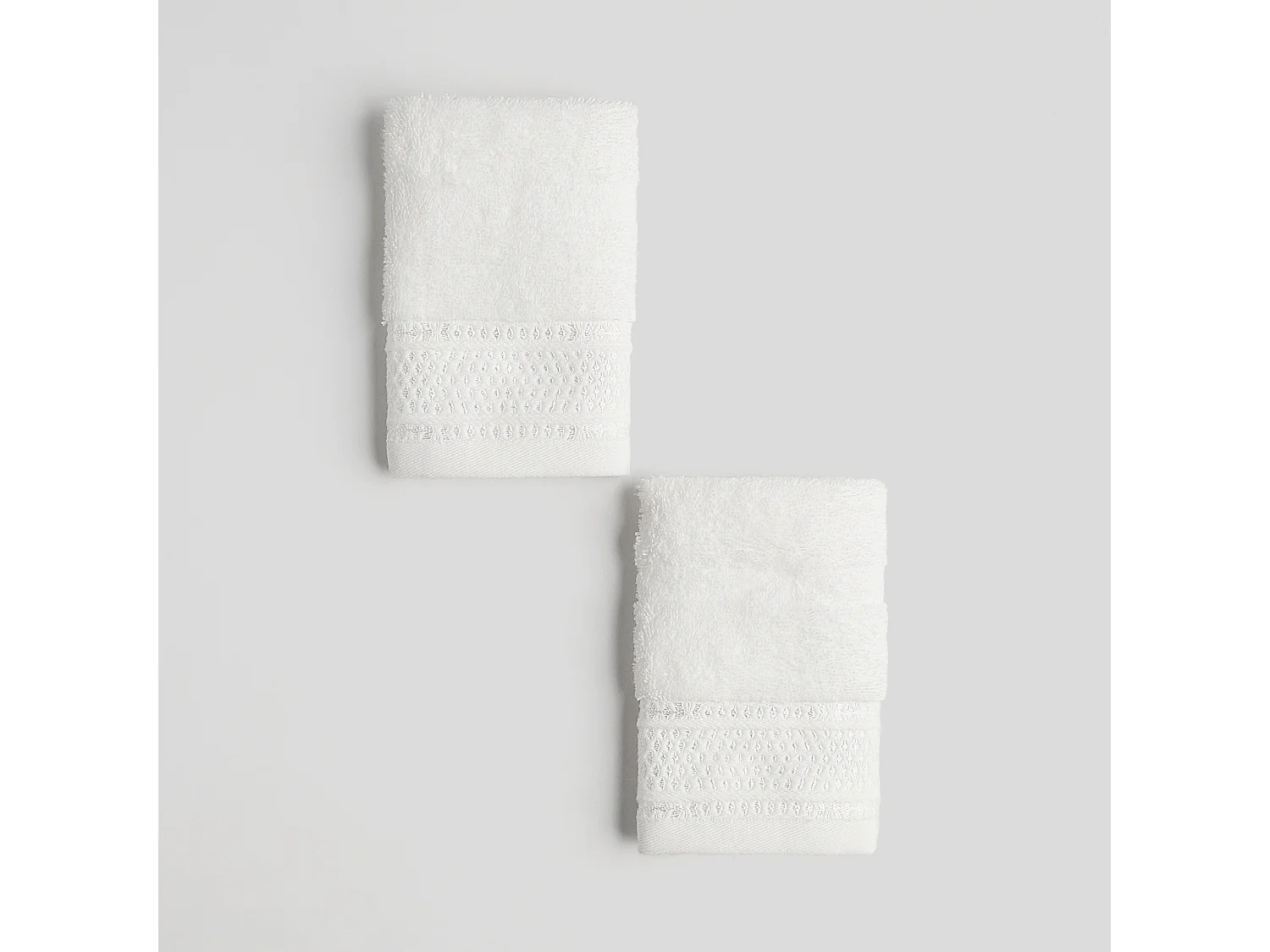 Ensemble de serviettes en coton égyptien Destellito blanc moyen 30 x 30cm