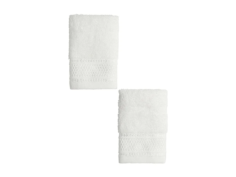 Ensemble de serviettes en coton égyptien Destellito blanc moyen 30 x 30cm